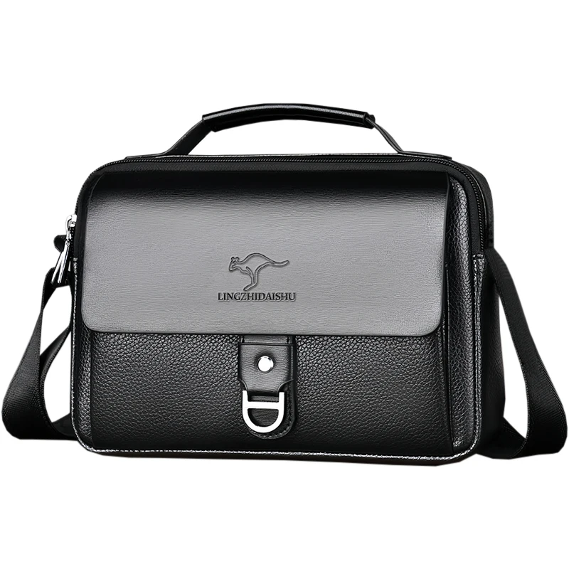 Stylish Men's Leather Shoulder Bag, Casual Crossbody Purse with Adjustable Strap, Perfect for Work, Travel, and Daily Commute
