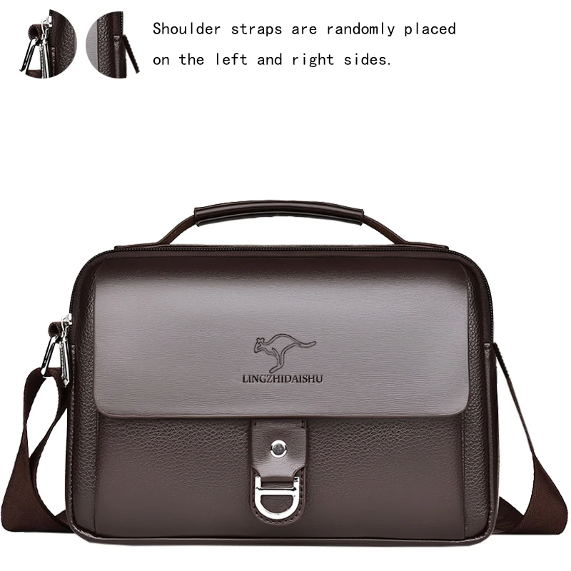 Stylish Men's Leather Shoulder Bag, Casual Crossbody Purse with Adjustable Strap, Perfect for Work, Travel, and Daily Commute