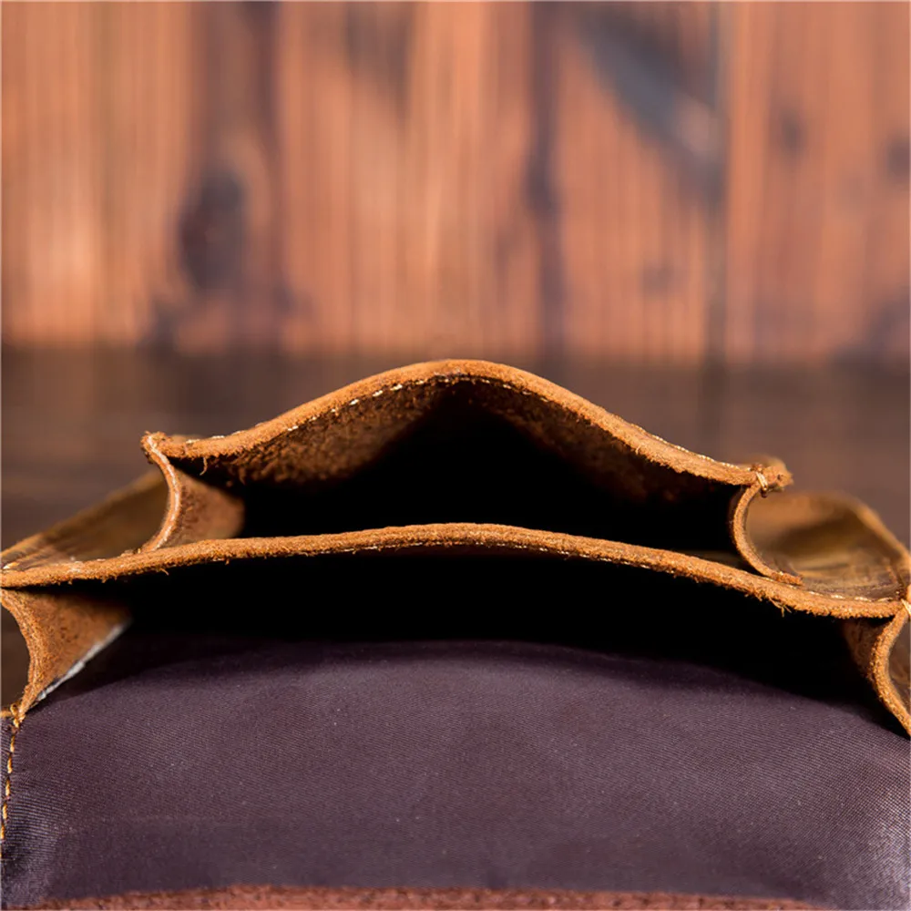 Men's Waist Pack Genuine Leather Pouch Waist Bag for Men Fanny Pack Cow Leather Mini Phone Bag Vintage Big Wallet Belt Loop Hoop