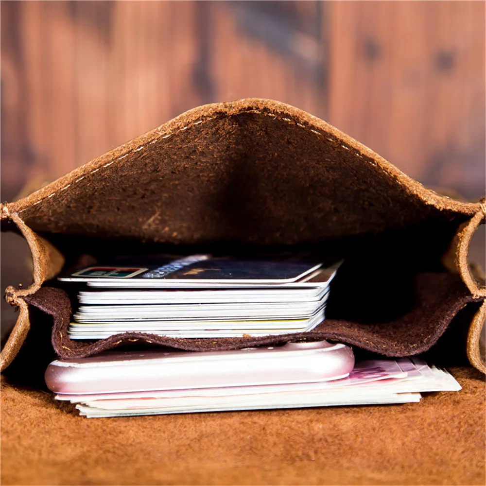 Men's Waist Pack Genuine Leather Pouch Waist Bag for Men Fanny Pack Cow Leather Mini Phone Bag Vintage Big Wallet Belt Loop Hoop