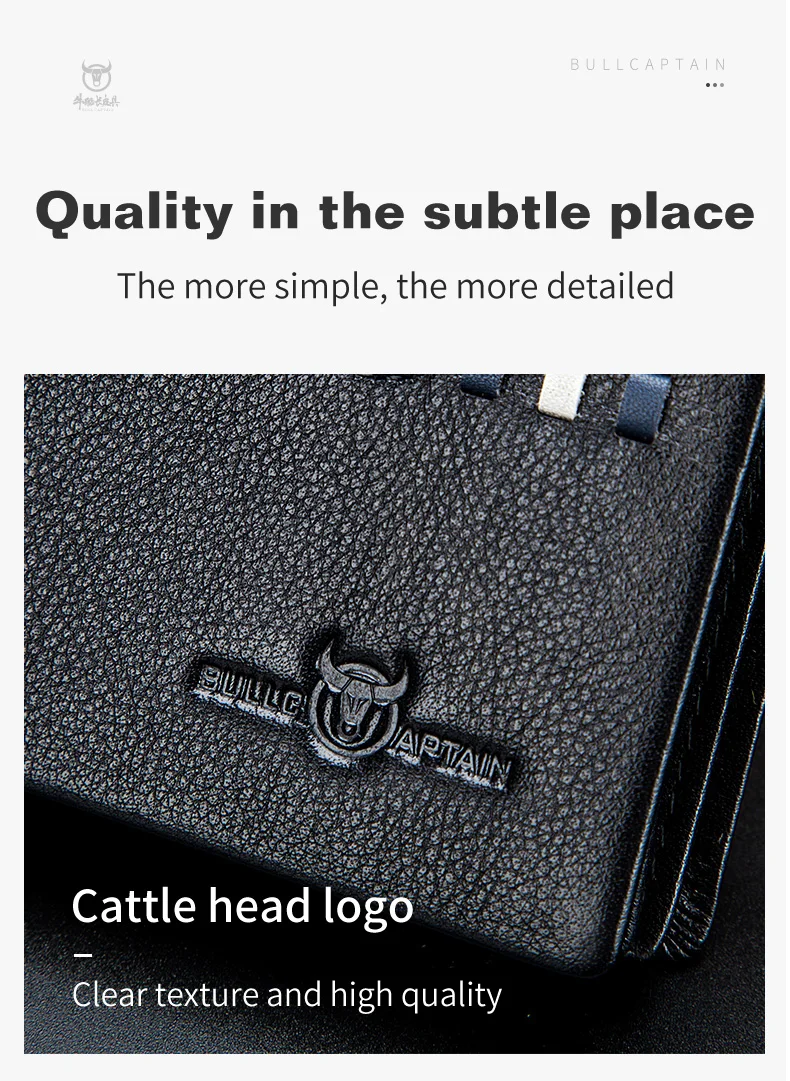 BULLCAPTAIN Genuine Leather Wallet Male Brand Designer Business Wallet Multi-function Storage Purse Rfid Card Package Wallet Men