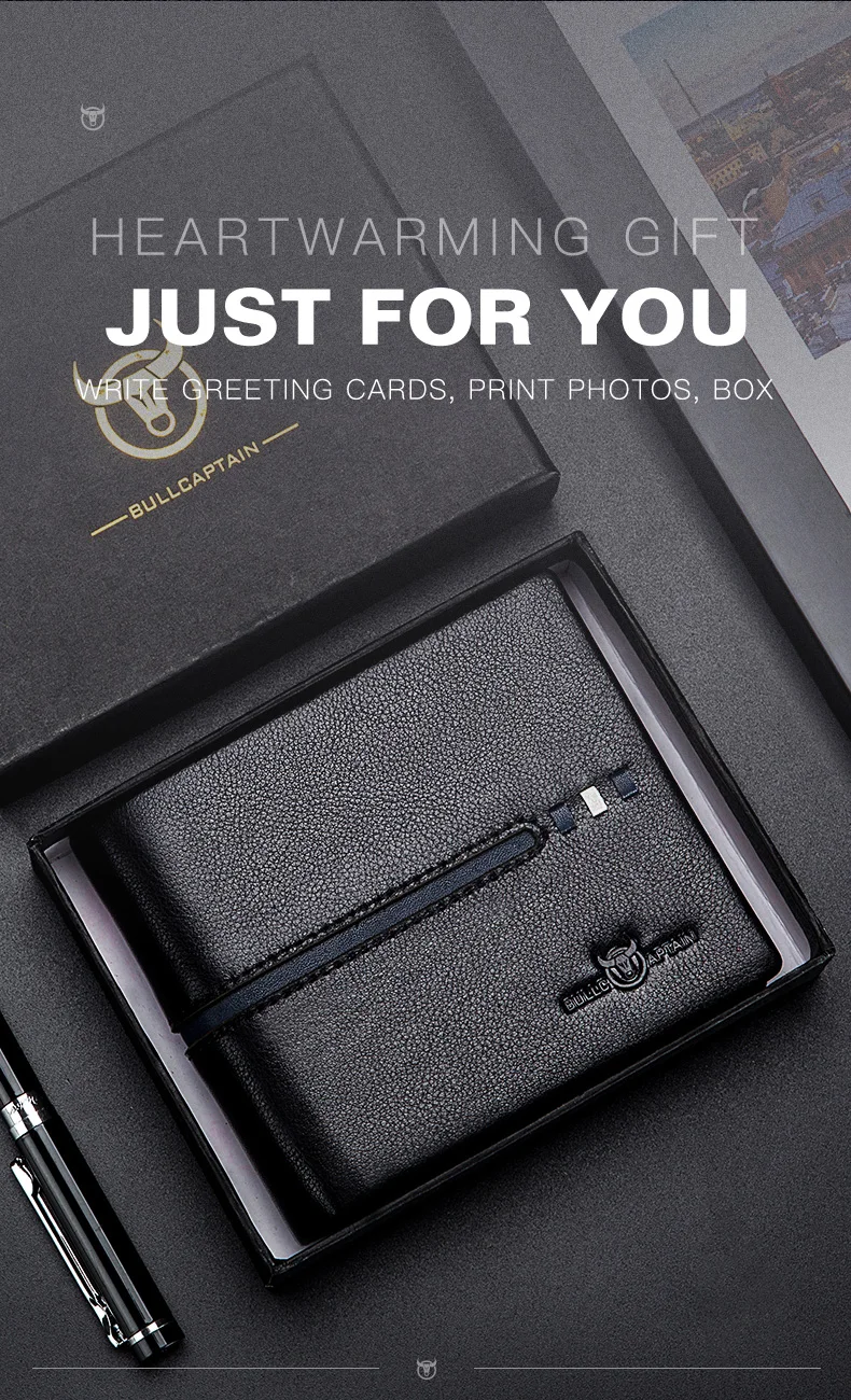 BULLCAPTAIN Genuine Leather Wallet Male Brand Designer Business Wallet Multi-function Storage Purse Rfid Card Package Wallet Men