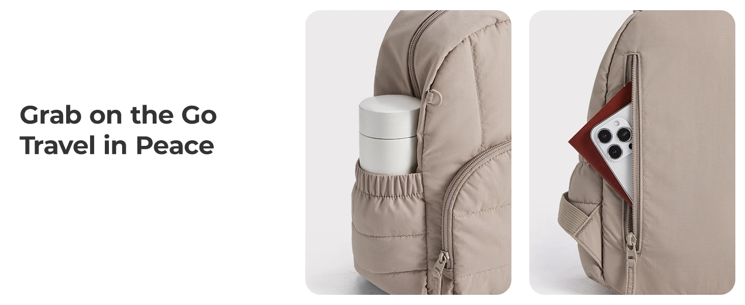 BAGSMART Mini Backpack for Women Lightweight Puffer Small Backpack Purse Quilted Casual Travel Daypack Cute Waterproof Bookbag