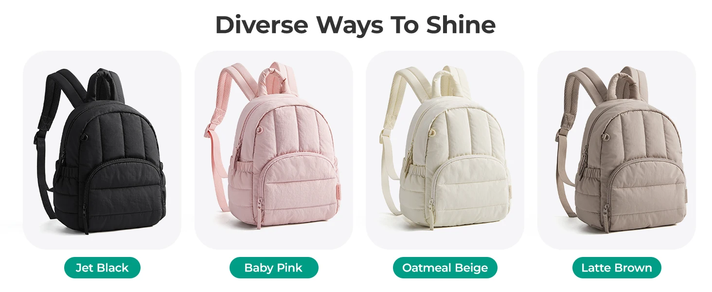 BAGSMART Mini Backpack for Women Lightweight Puffer Small Backpack Purse Quilted Casual Travel Daypack Cute Waterproof Bookbag