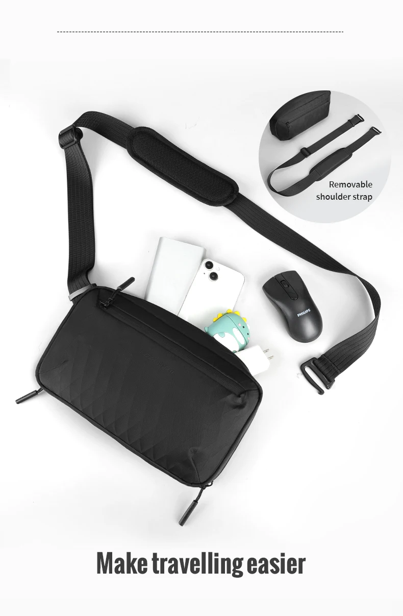 Heroic Knight Small Men Waist Pack Minimalist Waterproof X-PAC Fabric Crossbody Bag Chest Shoulder Pack Travel Organizer Pack