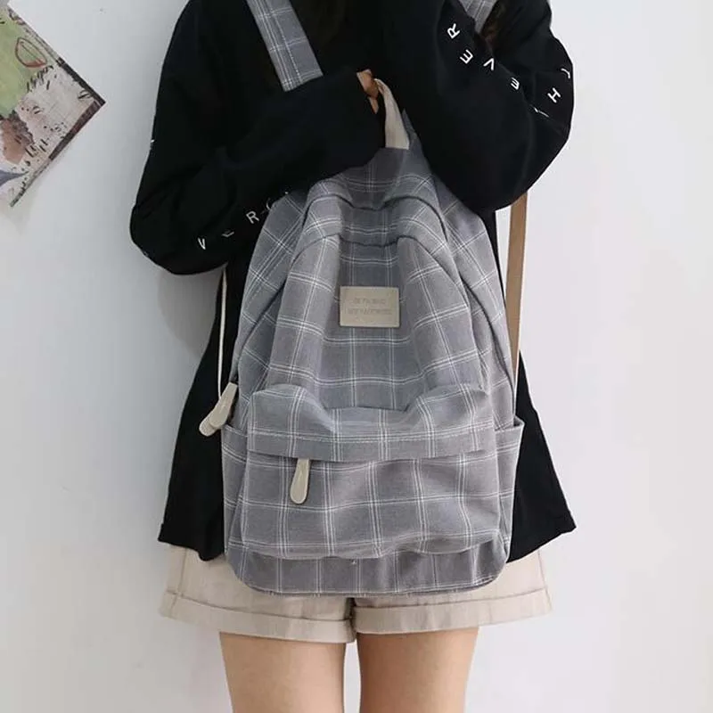 Fashion Girl College School Bag Casual New Simple Women Backpack Striped Book Packbags for Teenage Travel Shoulder Bag Rucksack