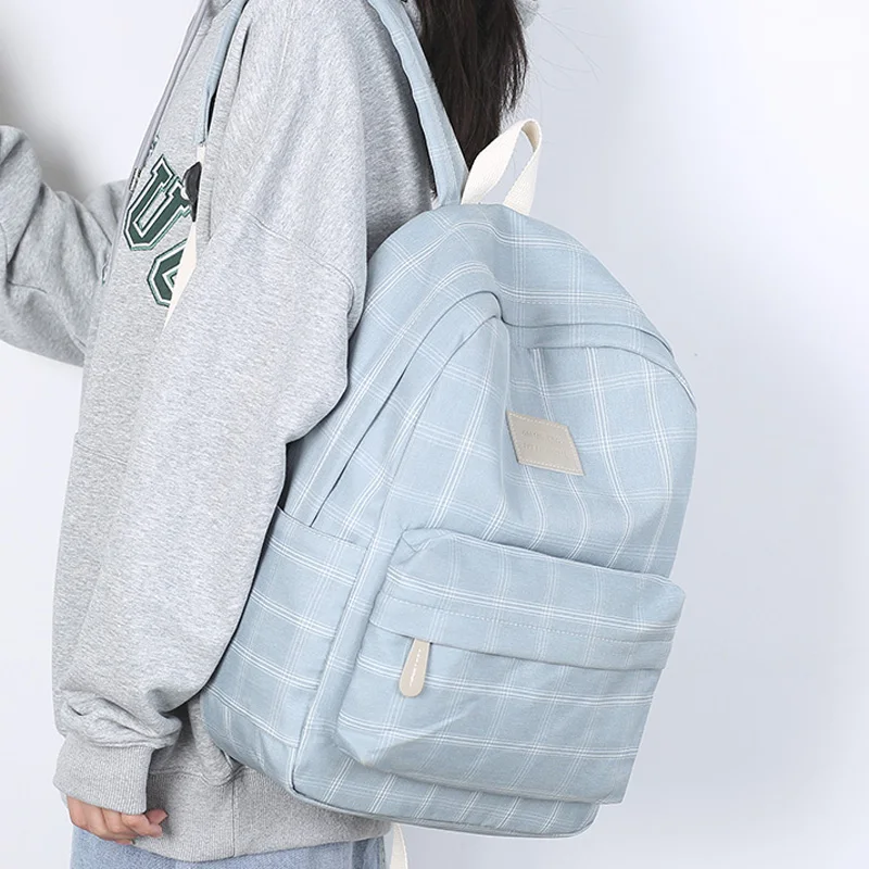 Fashion Girl College School Bag Casual New Simple Women Backpack Striped Book Packbags for Teenage Travel Shoulder Bag Rucksack