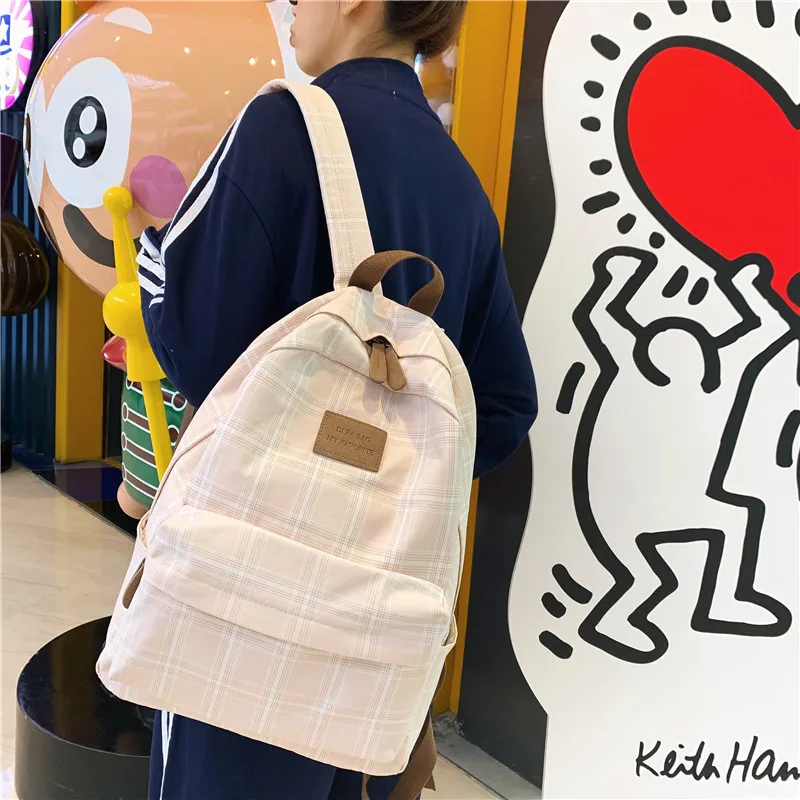 Fashion Girl College School Bag Casual New Simple Women Backpack Striped Book Packbags for Teenage Travel Shoulder Bag Rucksack