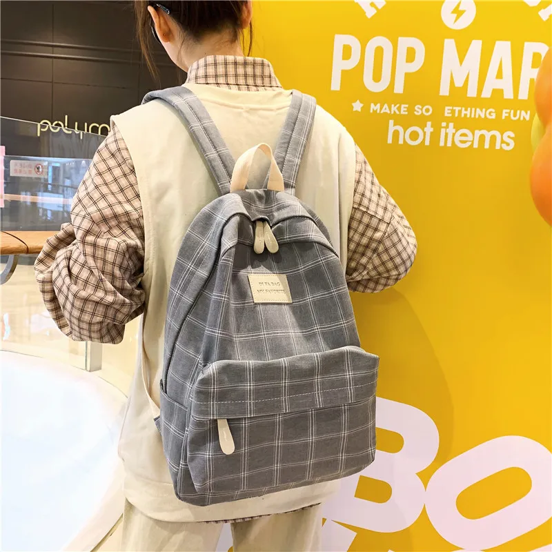 Fashion Girl College School Bag Casual New Simple Women Backpack Striped Book Packbags for Teenage Travel Shoulder Bag Rucksack