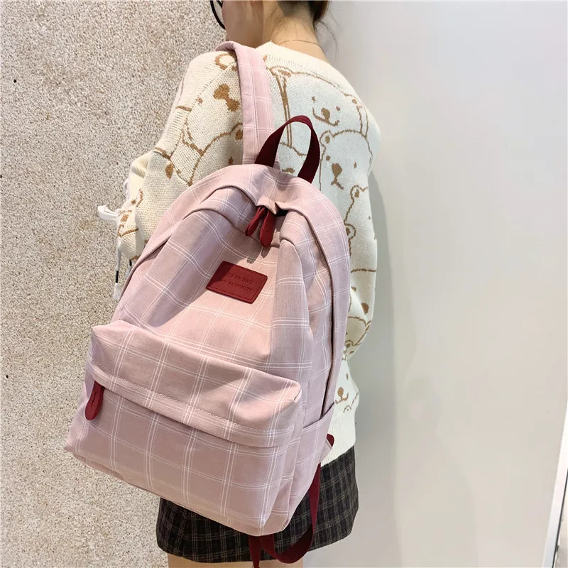 Fashion Girl College School Bag Casual New Simple Women Backpack Striped Book Packbags for Teenage Travel Shoulder Bag Rucksack