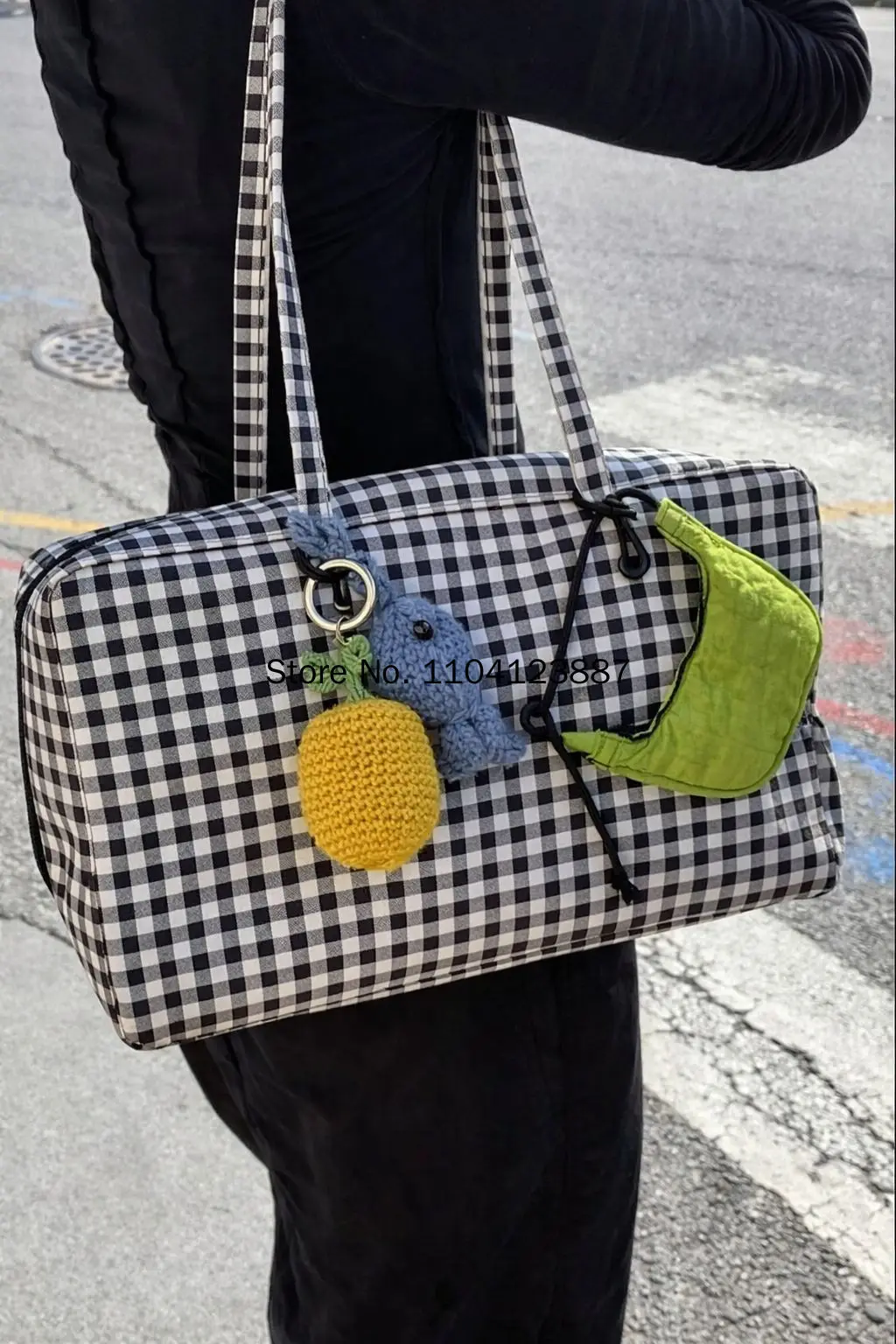 Nylon Square Shoulder Bag Large Capacity Canvas Handbag Lightweight Zipper Tote Bag Daily Commute Travel Storage Bag Gym Gift