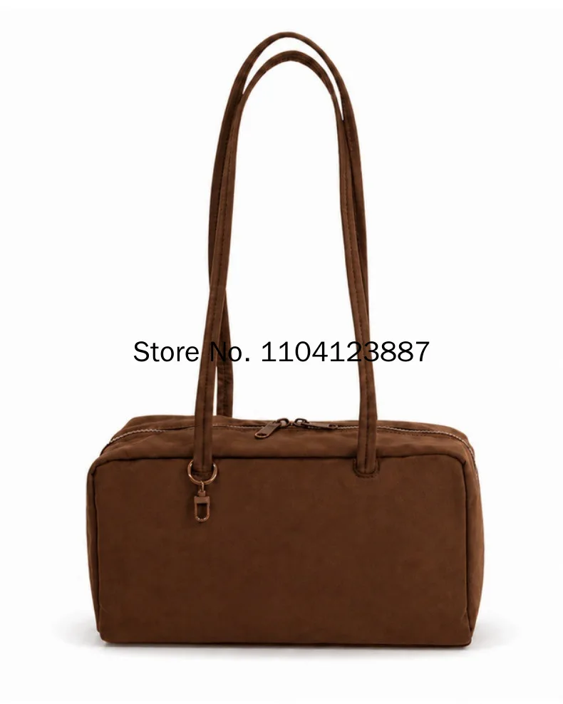Nylon Square Shoulder Bag Large Capacity Canvas Handbag Lightweight Zipper Tote Bag Daily Commute Travel Storage Bag Gym Gift
