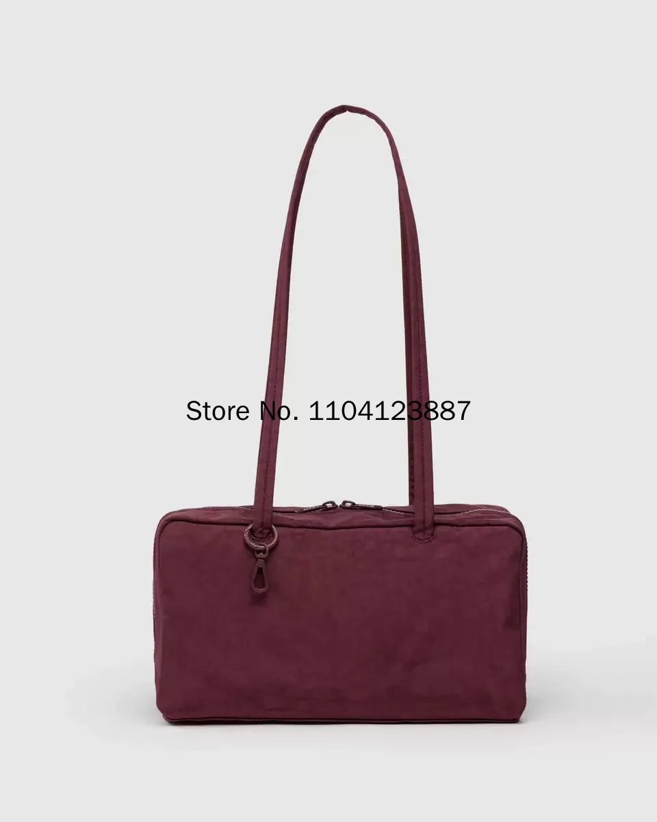 Nylon Square Shoulder Bag Large Capacity Canvas Handbag Lightweight Zipper Tote Bag Daily Commute Travel Storage Bag Gym Gift