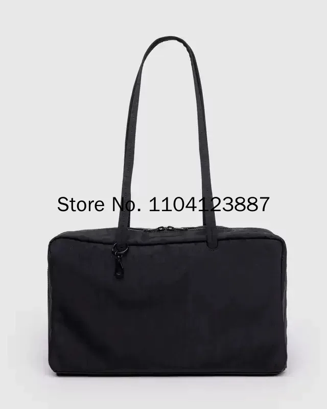 Nylon Square Shoulder Bag Large Capacity Canvas Handbag Lightweight Zipper Tote Bag Daily Commute Travel Storage Bag Gym Gift
