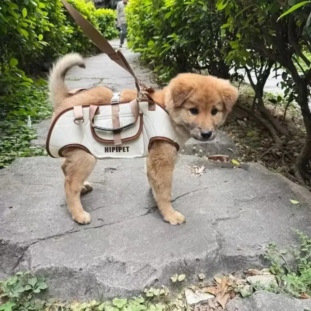 Portable Multi-functional Towing Backpack, Double-Shoulder Dog Backpack, Crossbody Pet Transport Bag, Breathable Outdoor Pet Bag