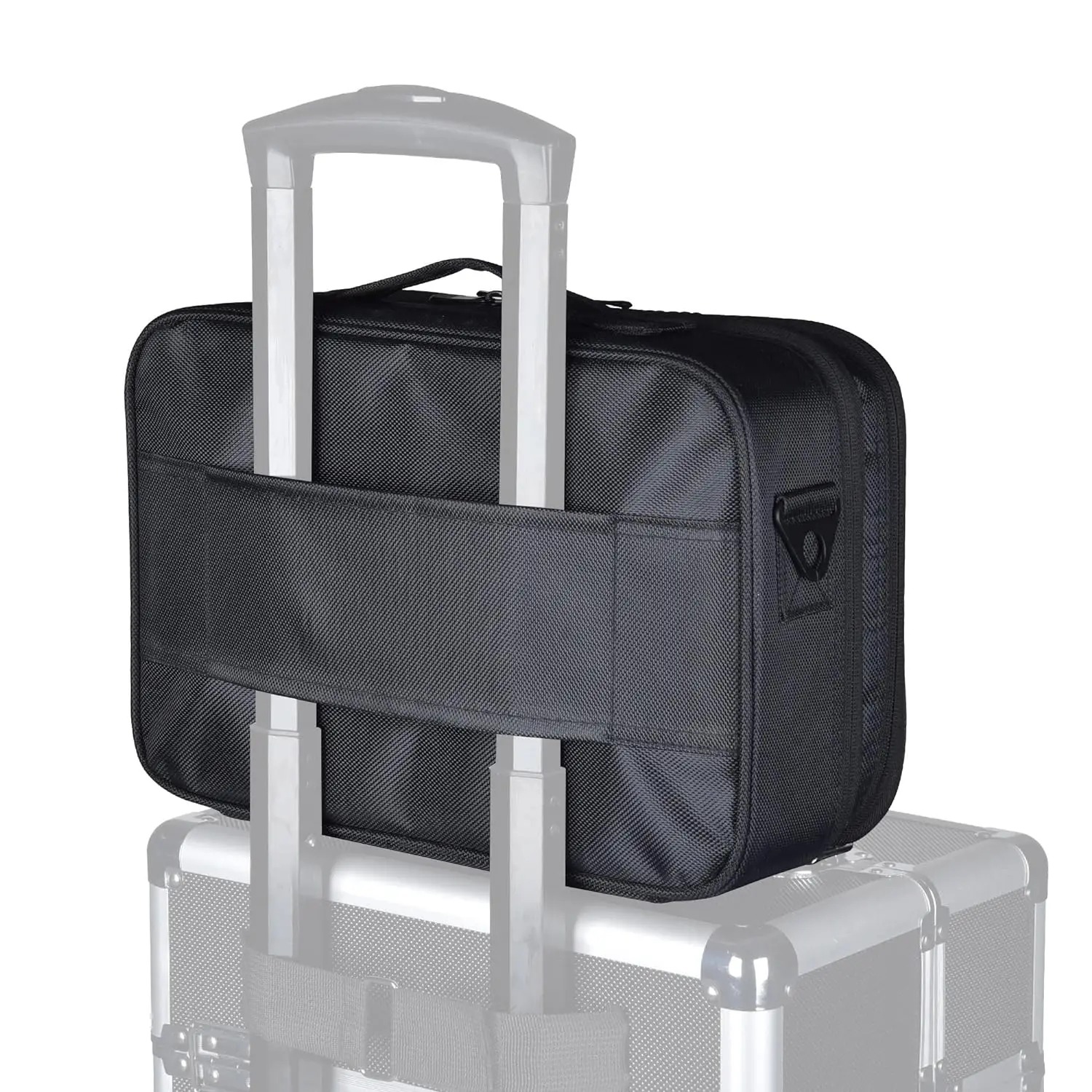 Large capacity travel makeup case, portable artist organizer with adjustable dividers and shoulder strap for toiletries jewelry