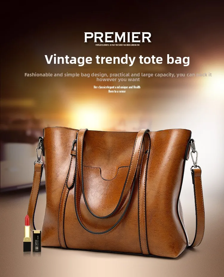 Women's Genuine Leather Tote Bag, Waterproof Multi Purpose Casual Shopping Outings Work Handbag Women Shoulder Crossbody Bags