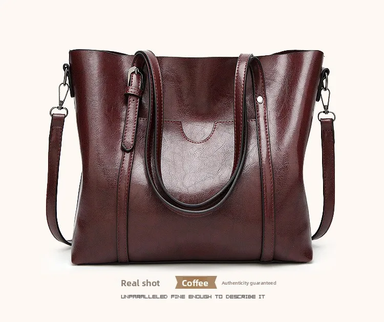 Women's Genuine Leather Tote Bag, Waterproof Multi Purpose Casual Shopping Outings Work Handbag Women Shoulder Crossbody Bags
