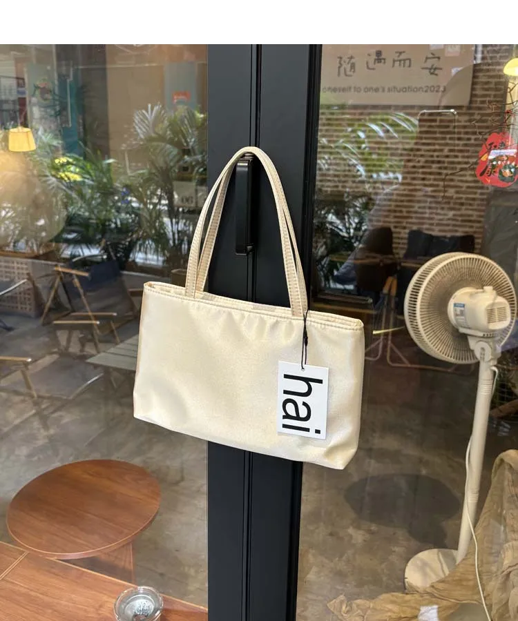 Women's Silk Satin Handbag Small Square Tote Bag Solid Color Double Strap Shoulder Bag Versatile Underarm Phone Purse Fashion
