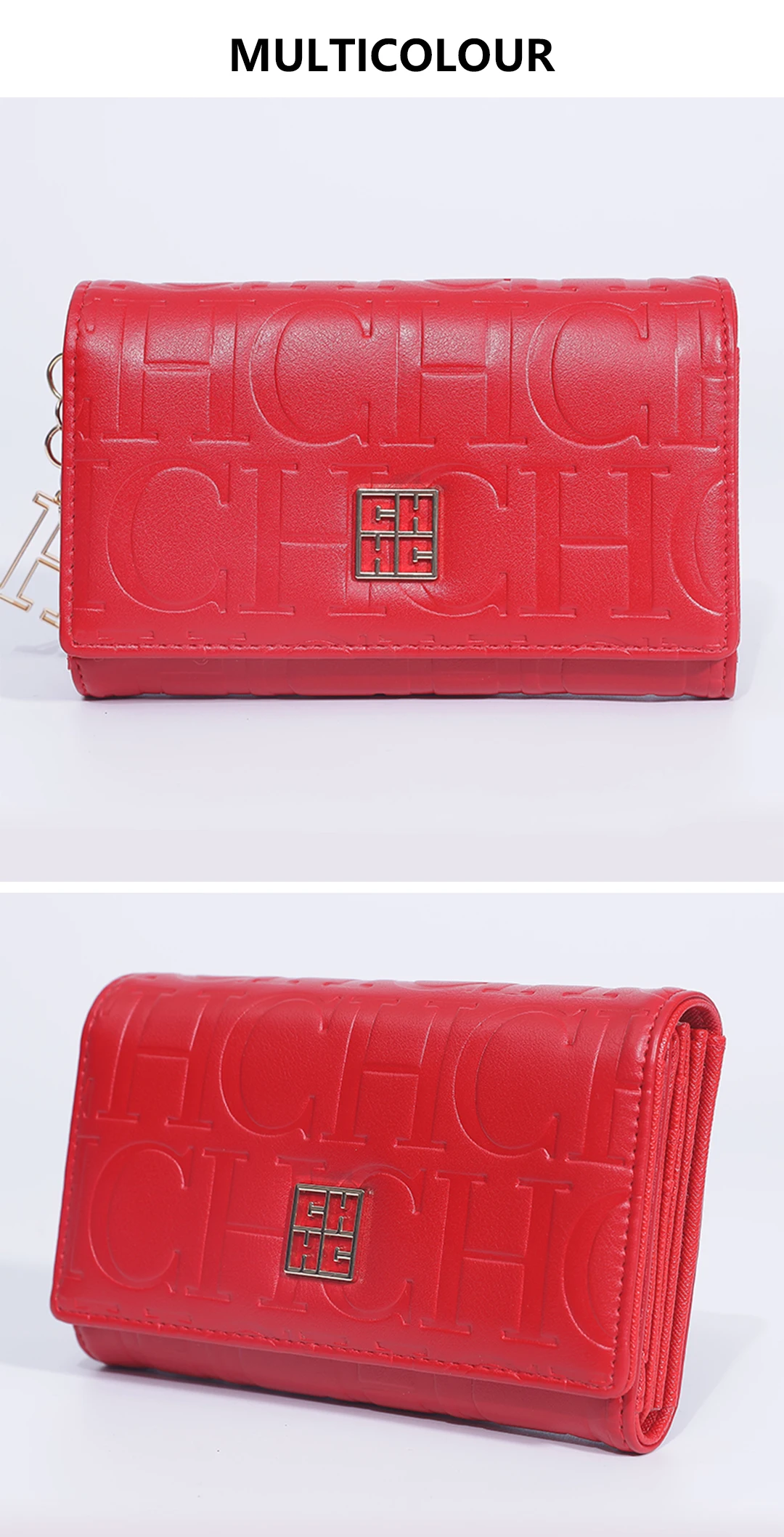 CH Fashion Autumn/Winter Small Wallet 2026 New Solid Color Letter Embossed Male and Female Multi Card Slot Wallet