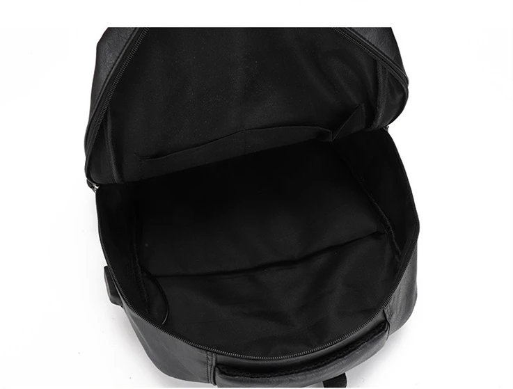 High Quality USB Charging Backpack Men PU Leather Bagpack Large Laptop Backpacks Male Mochilas Schoolbag For Teenagers Boys