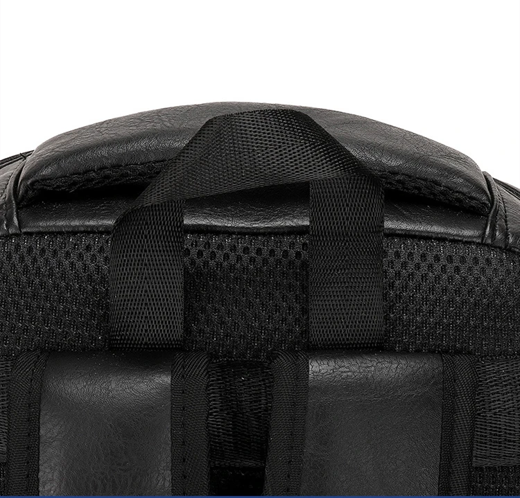 High Quality USB Charging Backpack Men PU Leather Bagpack Large Laptop Backpacks Male Mochilas Schoolbag For Teenagers Boys