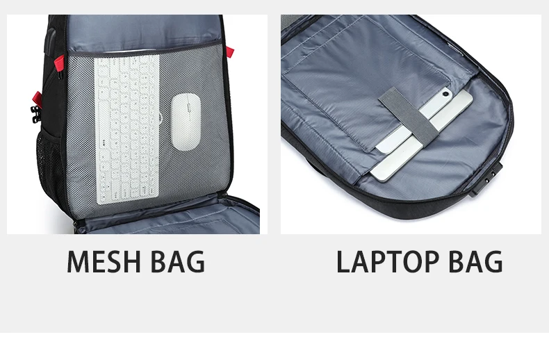 Large-Capacity Backpack 30L Men Portable Casual Backpack Multiple Compartments Anti-Theft Design Laptop Bag Zipper Daypack