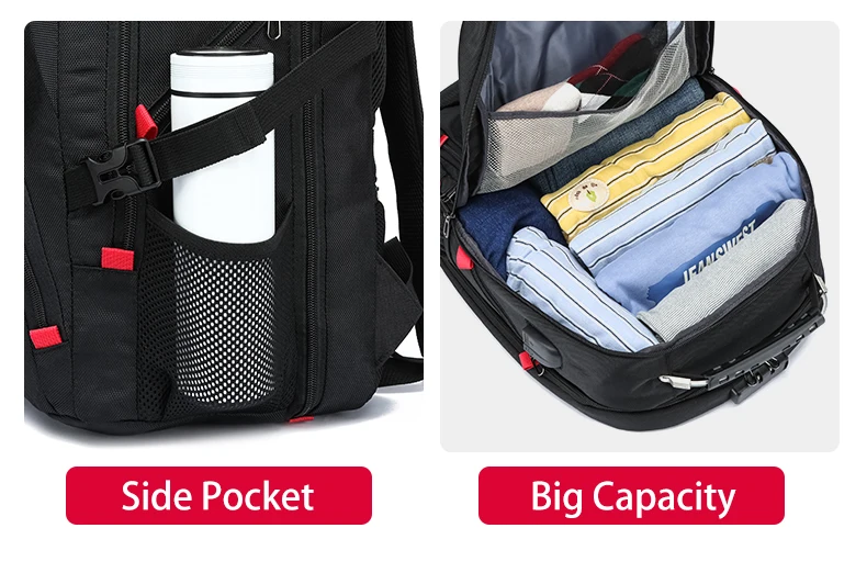 Large-Capacity Backpack 30L Men Portable Casual Backpack Multiple Compartments Anti-Theft Design Laptop Bag Zipper Daypack