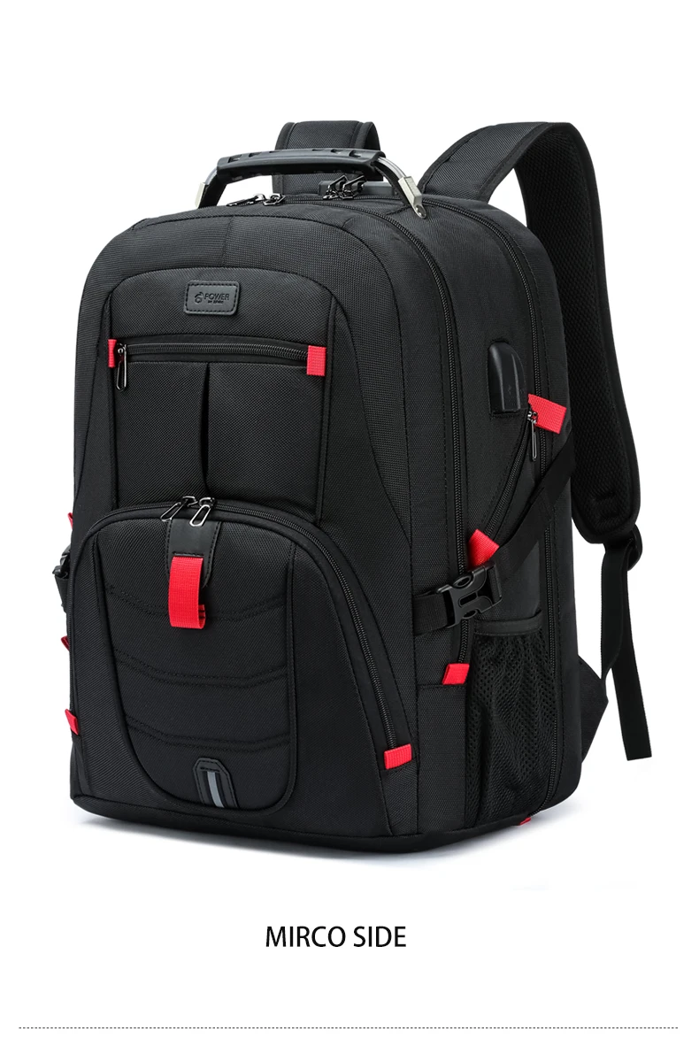 Large-Capacity Backpack 30L Men Portable Casual Backpack Multiple Compartments Anti-Theft Design Laptop Bag Zipper Daypack
