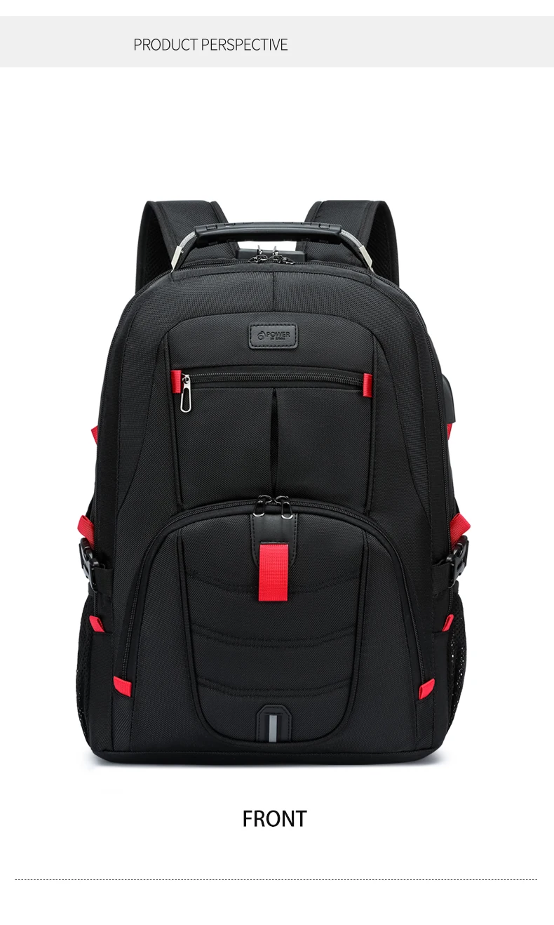Large-Capacity Backpack 30L Men Portable Casual Backpack Multiple Compartments Anti-Theft Design Laptop Bag Zipper Daypack