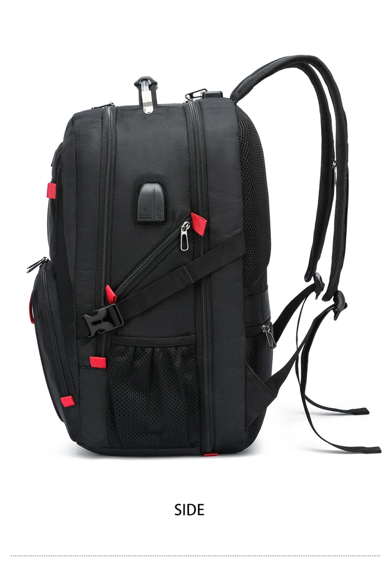 Large-Capacity Backpack 30L Men Portable Casual Backpack Multiple Compartments Anti-Theft Design Laptop Bag Zipper Daypack