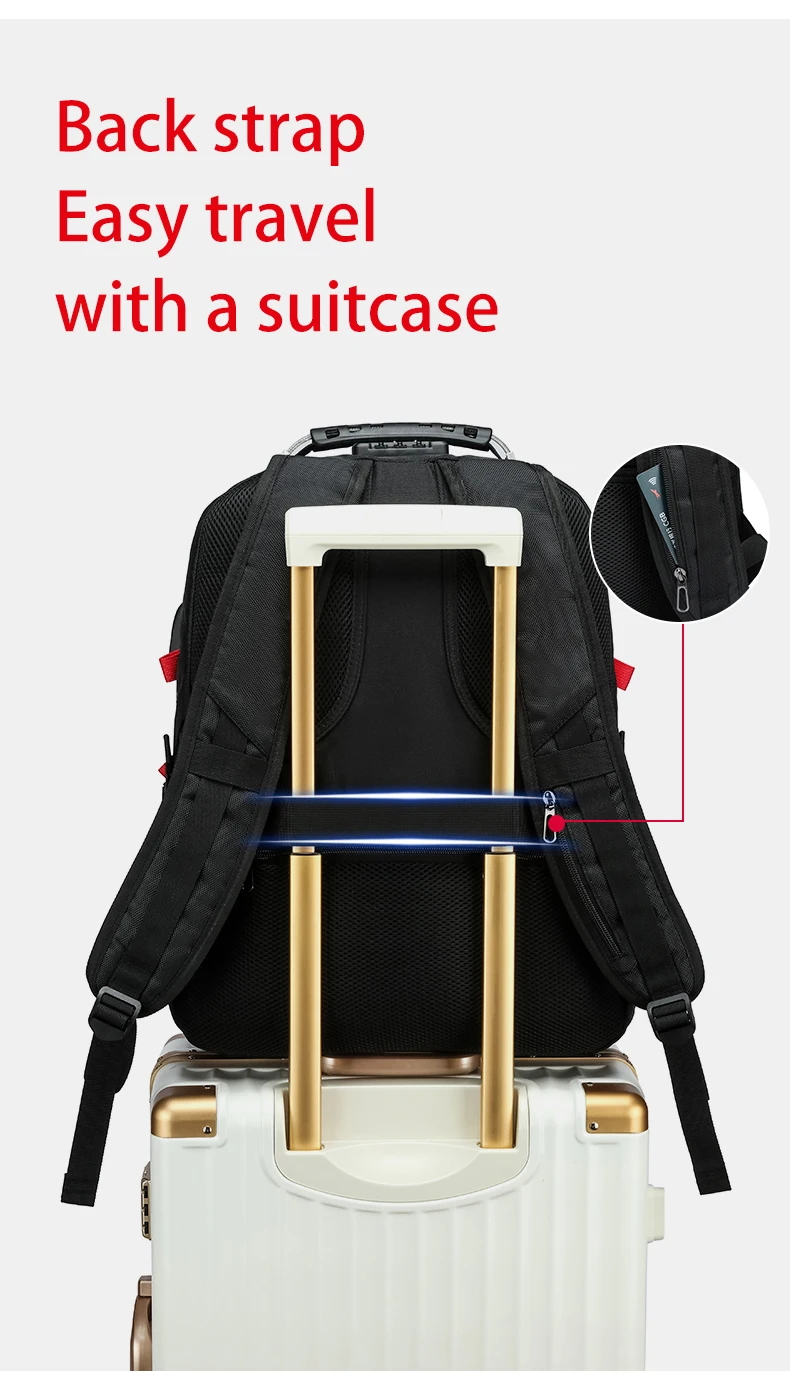 Large-Capacity Backpack 30L Men Portable Casual Backpack Multiple Compartments Anti-Theft Design Laptop Bag Zipper Daypack