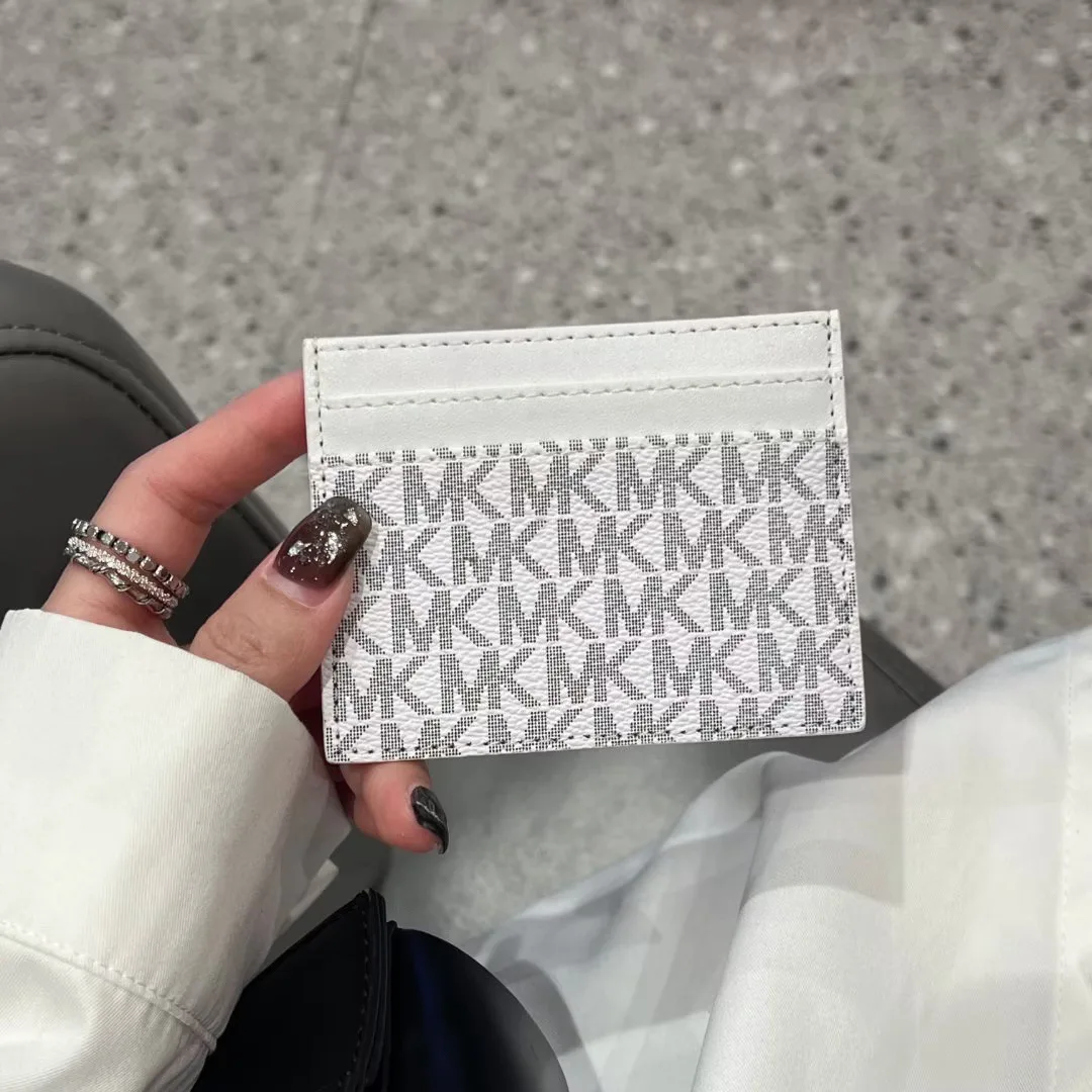 2026 Michael Kors Women's Fashion Leisure Card Bag MK Driver's License Card Cover Zero Wallet Girls' Multiple Card Clip