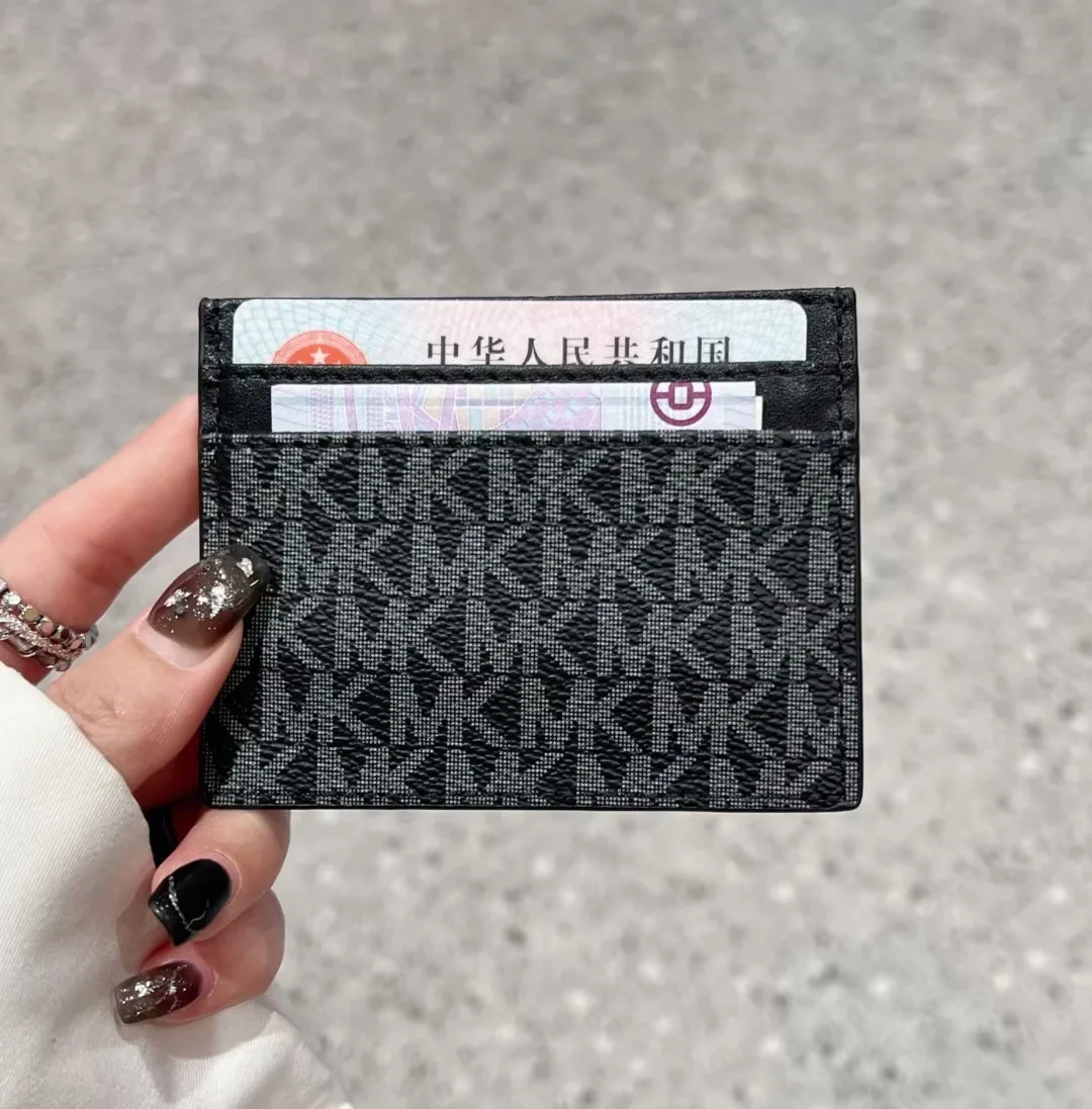 2026 Michael Kors Women's Fashion Leisure Card Bag MK Driver's License Card Cover Zero Wallet Girls' Multiple Card Clip