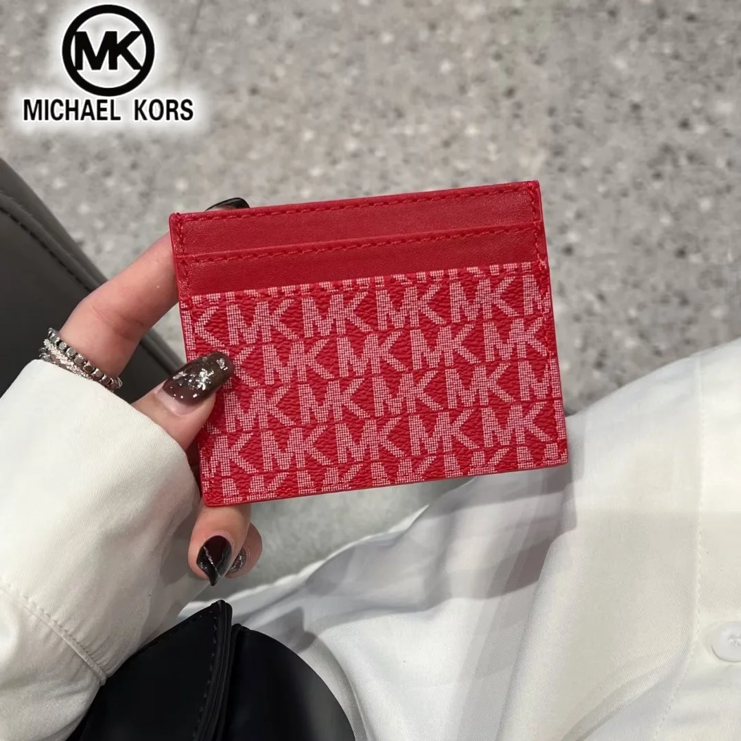 2026 Michael Kors Women's Fashion Leisure Card Bag MK Driver's License Card Cover Zero Wallet Girls' Multiple Card Clip