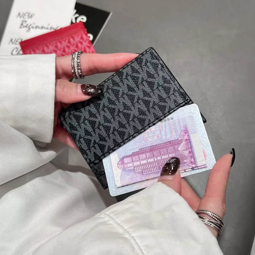 2026 Michael Kors Women's Fashion Leisure Card Bag MK Driver's License Card Cover Zero Wallet Girls' Multiple Card Clip