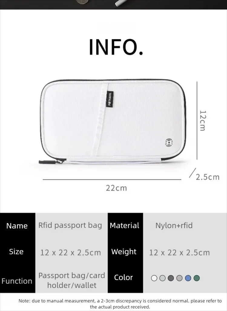RFID Travel Passport Holder Waterproof Document Organizer Wallet Large Capacity Ticket Card Bag for Men Women Family Trip