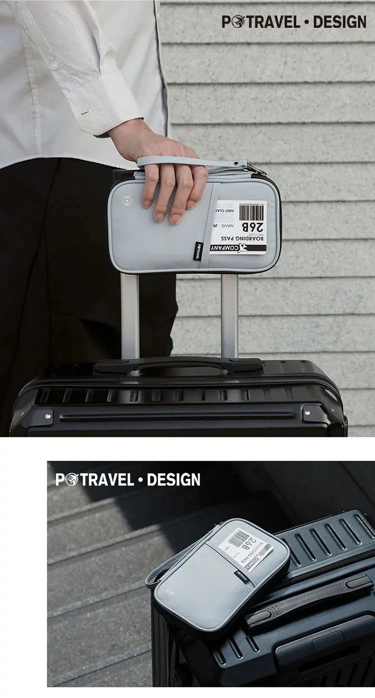 RFID Travel Passport Holder Waterproof Document Organizer Wallet Large Capacity Ticket Card Bag for Men Women Family Trip