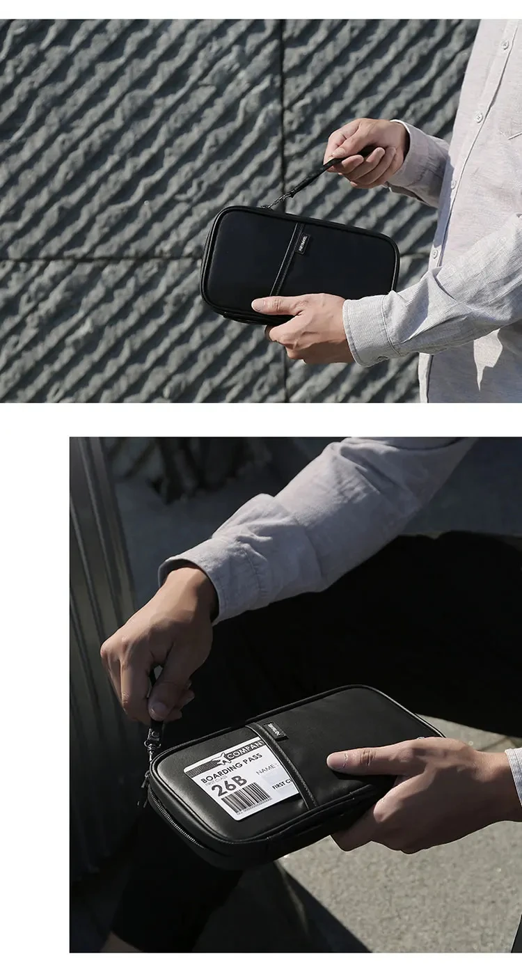 RFID Travel Passport Holder Waterproof Document Organizer Wallet Large Capacity Ticket Card Bag for Men Women Family Trip