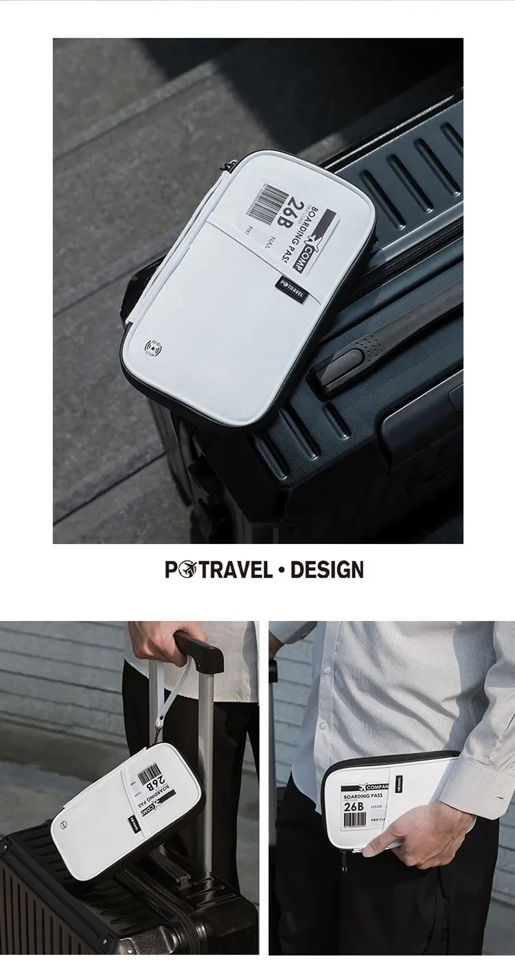RFID Travel Passport Holder Waterproof Document Organizer Wallet Large Capacity Ticket Card Bag for Men Women Family Trip