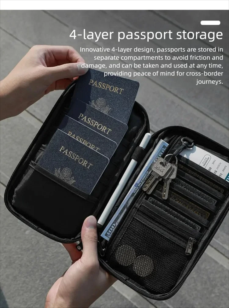 RFID Travel Passport Holder Waterproof Document Organizer Wallet Large Capacity Ticket Card Bag for Men Women Family Trip