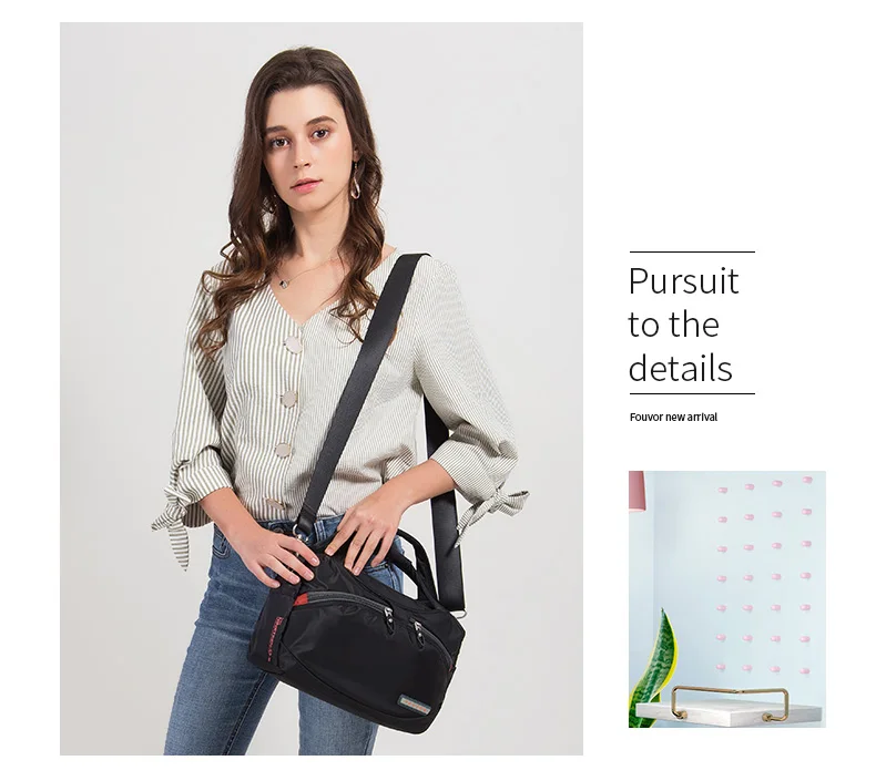 Fouvor Women's Nylon Bag 2025 New Fashion Large Capacity Shoulder Bags Oxford Handbag Ladies Casual Travel Canvas Tote 2587-10