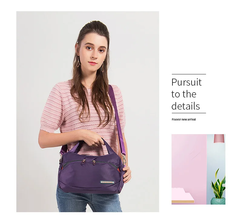 Fouvor Women's Nylon Bag 2025 New Fashion Large Capacity Shoulder Bags Oxford Handbag Ladies Casual Travel Canvas Tote 2587-10