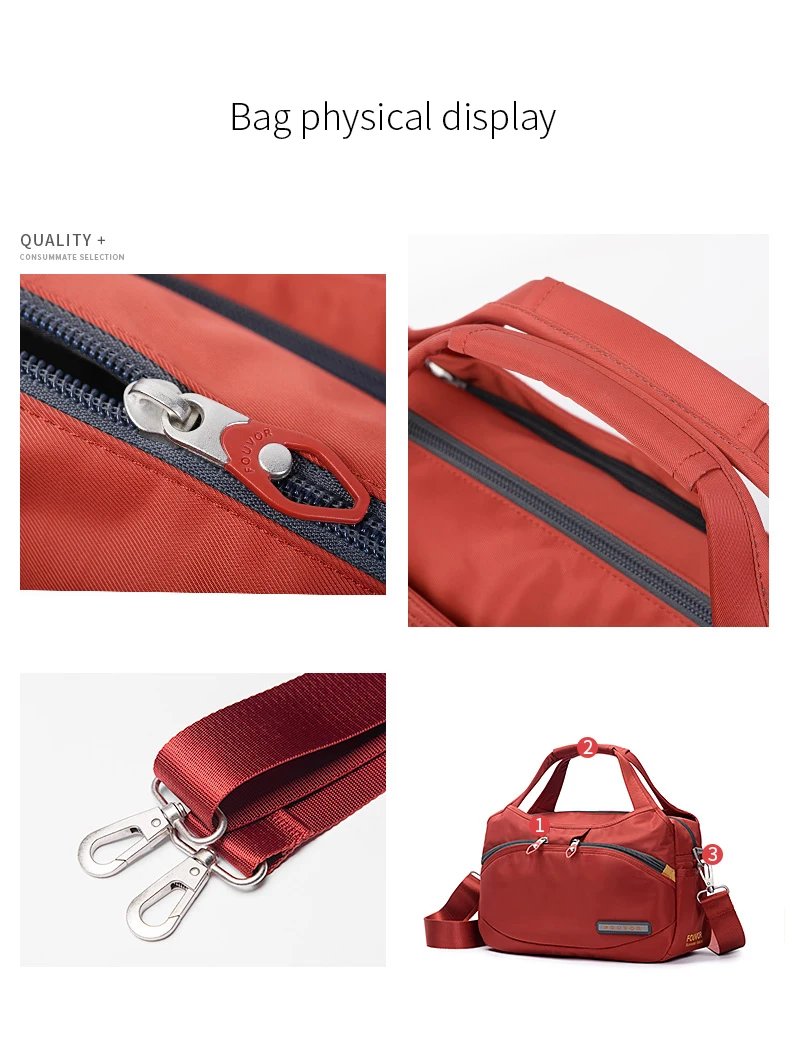 Fouvor Women's Nylon Bag 2025 New Fashion Large Capacity Shoulder Bags Oxford Handbag Ladies Casual Travel Canvas Tote 2587-10