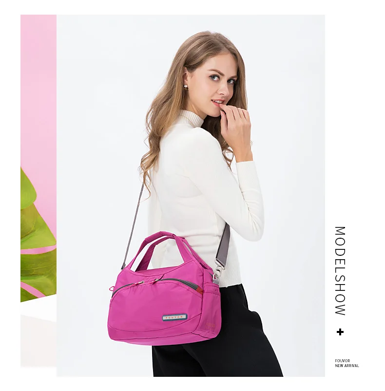 Fouvor Women's Nylon Bag 2025 New Fashion Large Capacity Shoulder Bags Oxford Handbag Ladies Casual Travel Canvas Tote 2587-10