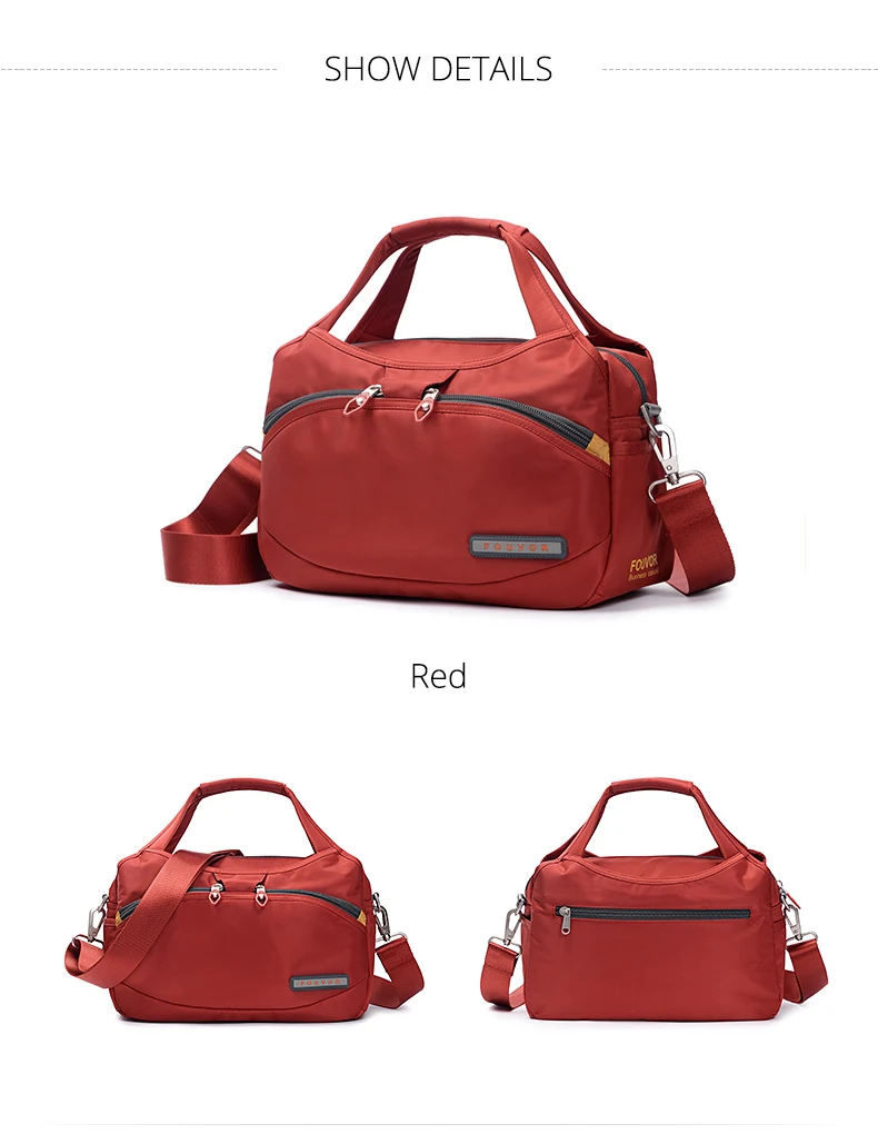 Fouvor Women's Nylon Bag 2025 New Fashion Large Capacity Shoulder Bags Oxford Handbag Ladies Casual Travel Canvas Tote 2587-10