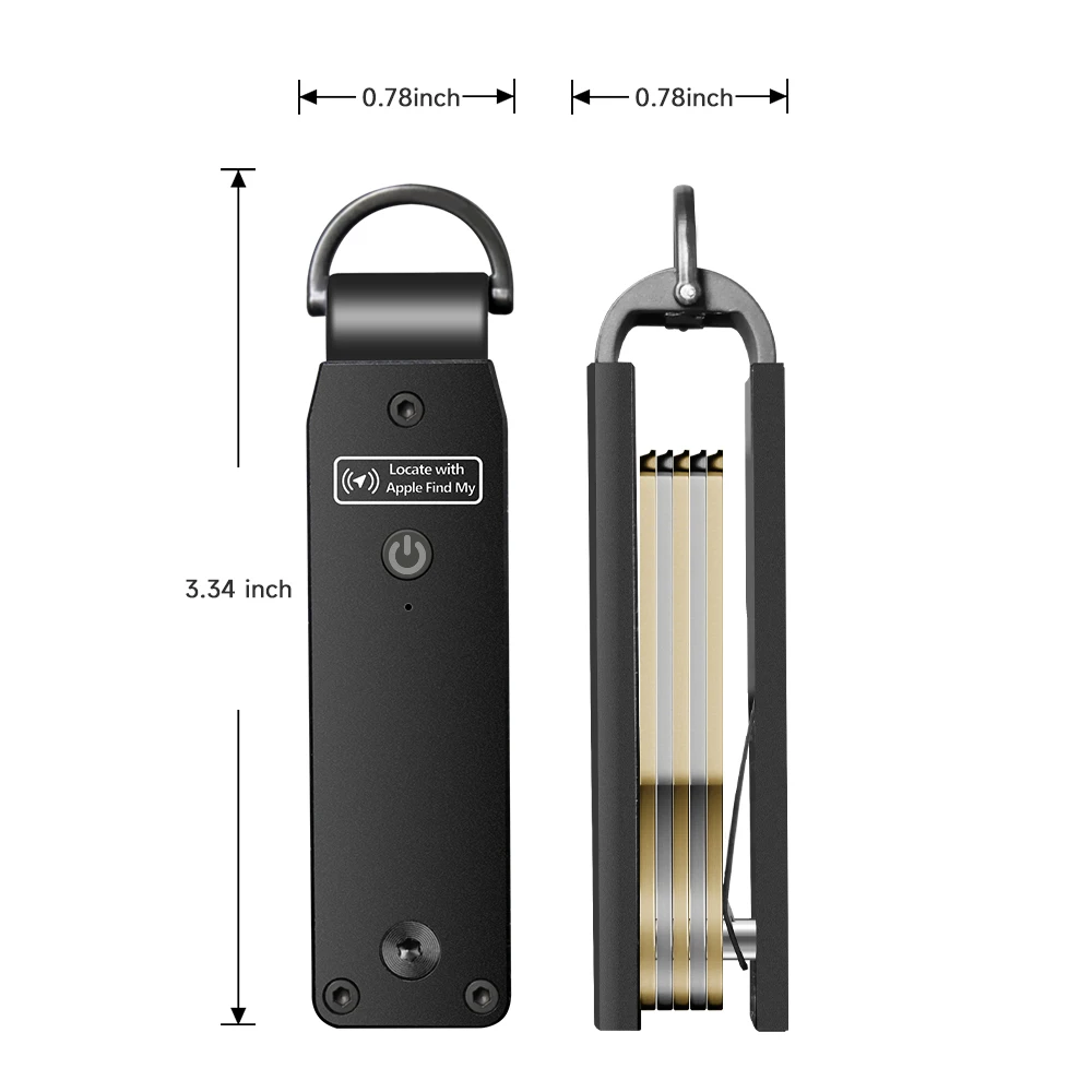 Key Organizer Works with Apple Find My, Built-in AirTag Chips, Holds 2-6 Keys, Car Key Chains with GPS Tracker, (iOS Only)
