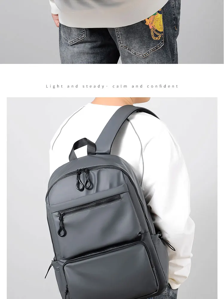 A 14 Inch Computer Backpack Large Capacity Simple Durable Men's Backpack Lightweight Men's Travel Backpack Student Schoolbag