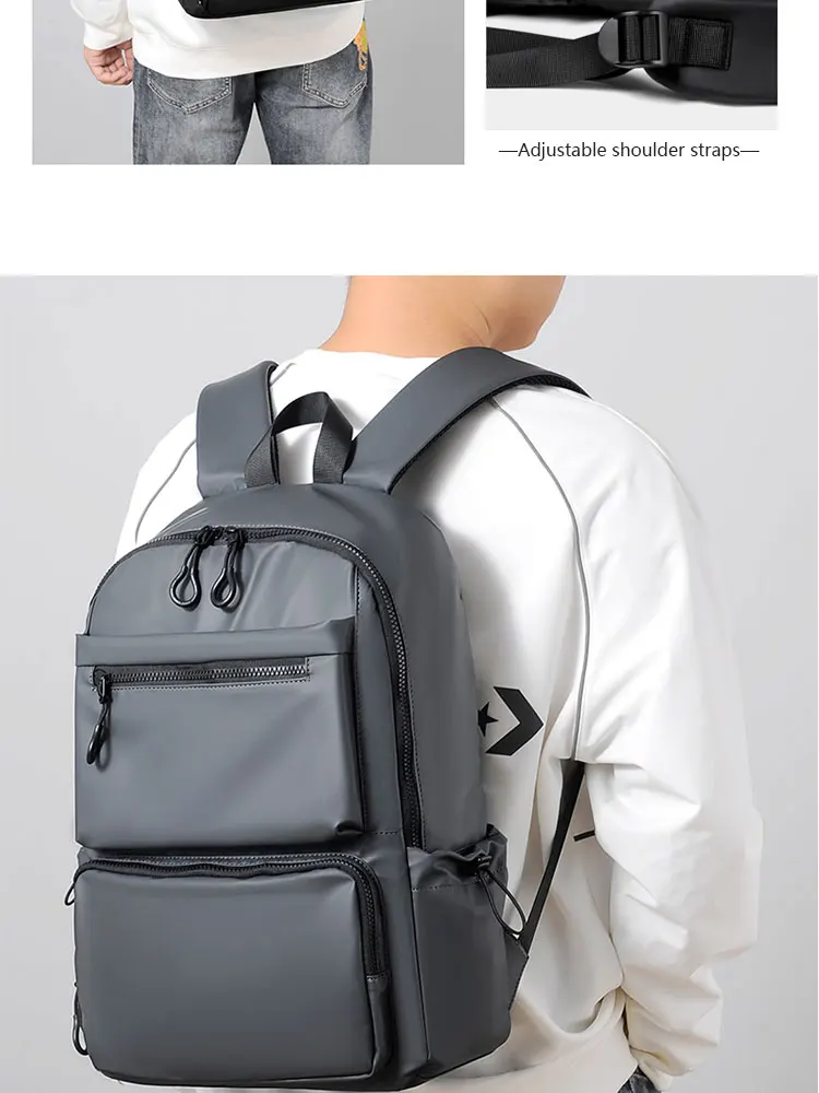 A 14 Inch Computer Backpack Large Capacity Simple Durable Men's Backpack Lightweight Men's Travel Backpack Student Schoolbag