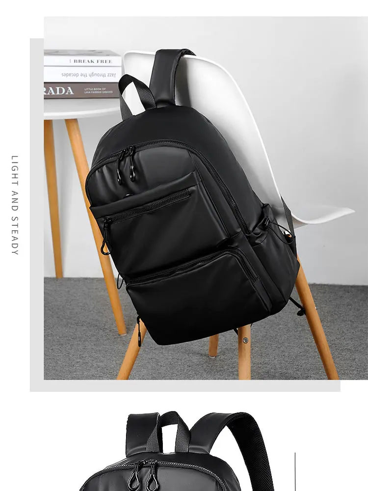 A 14 Inch Computer Backpack Large Capacity Simple Durable Men's Backpack Lightweight Men's Travel Backpack Student Schoolbag